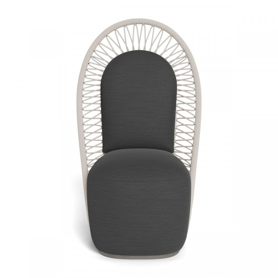 Harbour Maui High-Back Dining Chair - Rope Shell / Panama Grafito / Aluminum Taupe