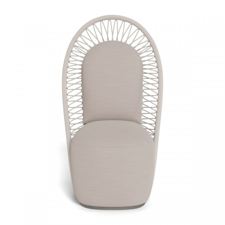 Harbour Maui High-Back Dining Chair - Rope Shell / Panama Marble / Aluminum Taupe