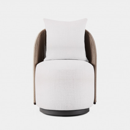 Harbour Milan Swivel Dining Chair - Aluminum Bronze, Panama Blanco, Twisted Rope Dune