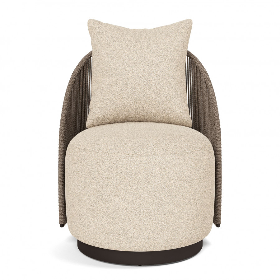Harbour Milan Swivel Dining Chair - Aluminum Bronze, Riviera Sand, Twisted Rope Dune