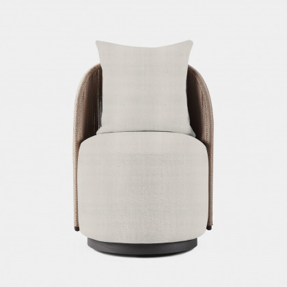 Harbour Milan Swivel Dining Chair - Aluminum Bronze, Riviera Sand, Twisted Rope Dune
