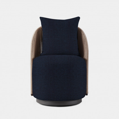 Harbour Milan Swivel Dining Chair - Aluminum Bronze, Siesta Slate, Twisted Rope Dune