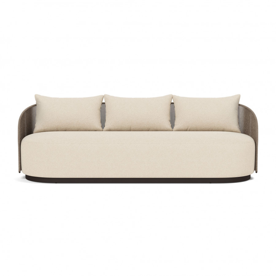 Harbour Milan 3 Seat Sofa - Aluminum Bronze, Riviera Sand, Twisted Rope Dune
