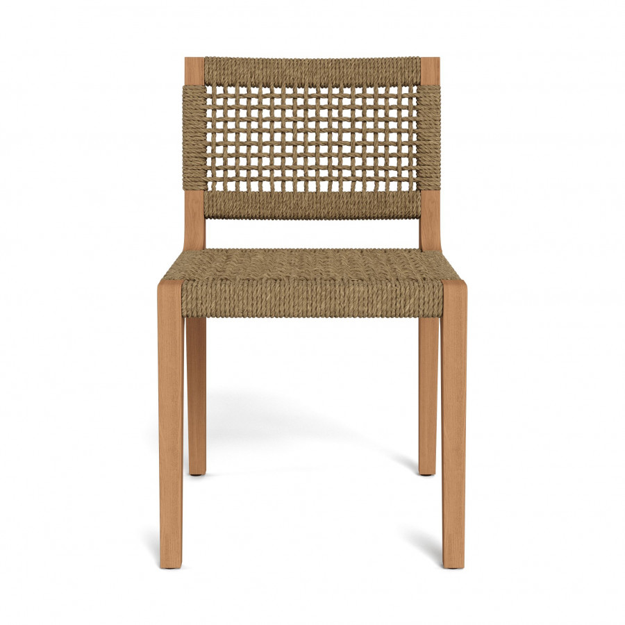 Harbour Mlb Teak Armless Dining Chair in Teak Natural / Twisted Resin Rope