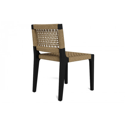 Harbour Mlb Teak Armless Dining Chair in Teak Natural / Twisted Resin Rope