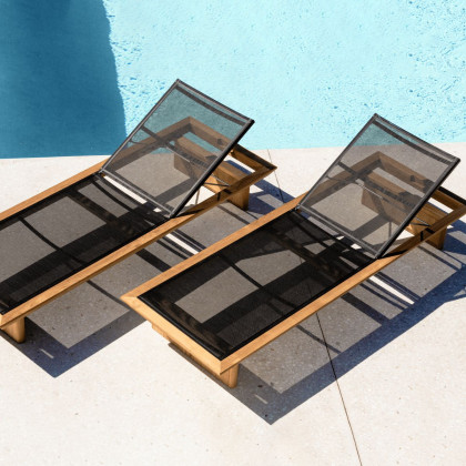 Harbour Mlb Teak Sun Lounge - Teak Natural / Batyline Eden Brown