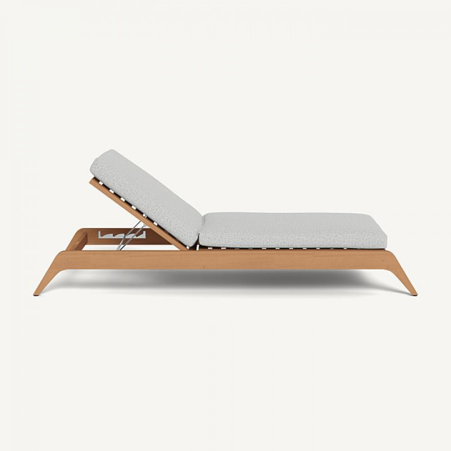 Harbour Mlb Teak Slatted Sun Lounge - Teak Charcoal / Copacabana Sand