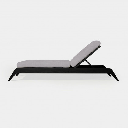 Harbour Mlb Teak Slatted Sun Lounge - Teak Charcoal / Panama Cloud