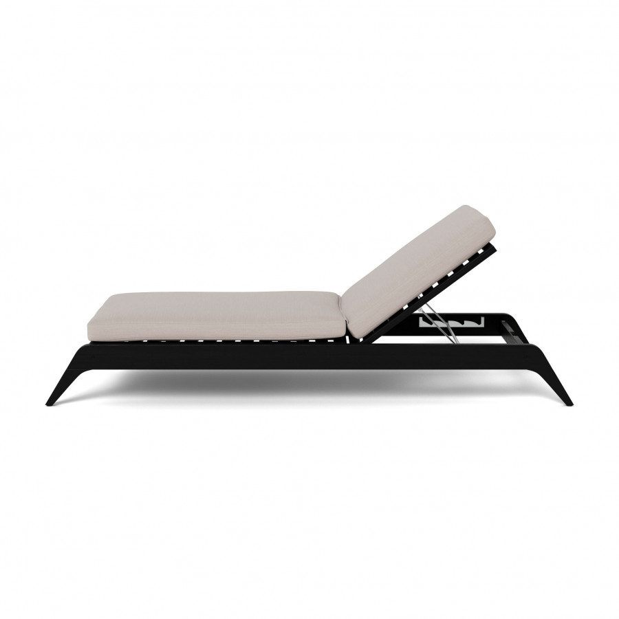 Harbour Mlb Teak Slatted Sun Lounge - Teak Charcoal / Panama Marble