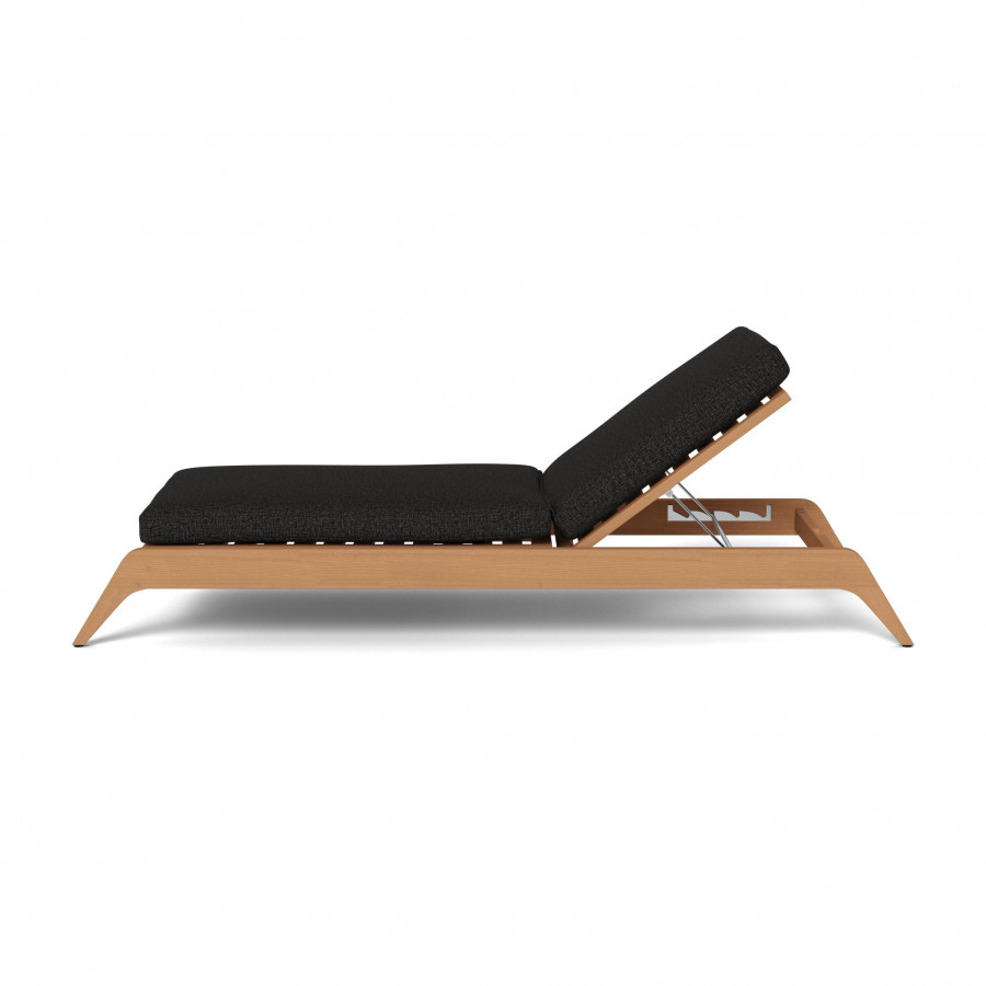 Harbour Mlb Teak Slatted Sun Lounge - Teak Natural / Copacabana Midnight