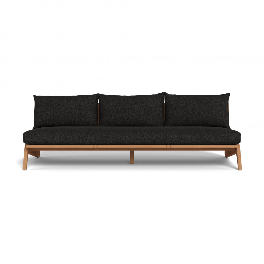 Harbour Mlb Teak 3 Seat Armless Sofa - Teak Natural / Copacabana Midnight