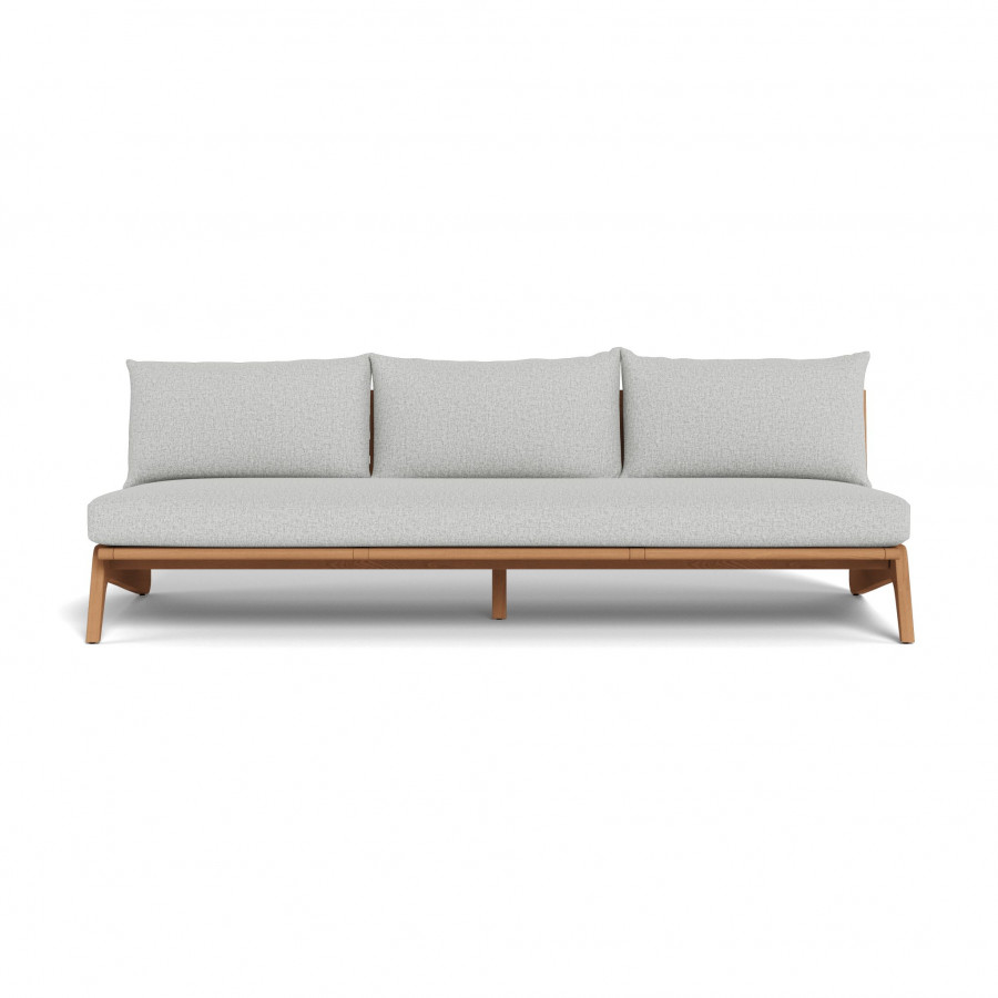 Harbour Mlb Teak 3 Seat Armless Sofa - Teak Natural / Copacabana Sand