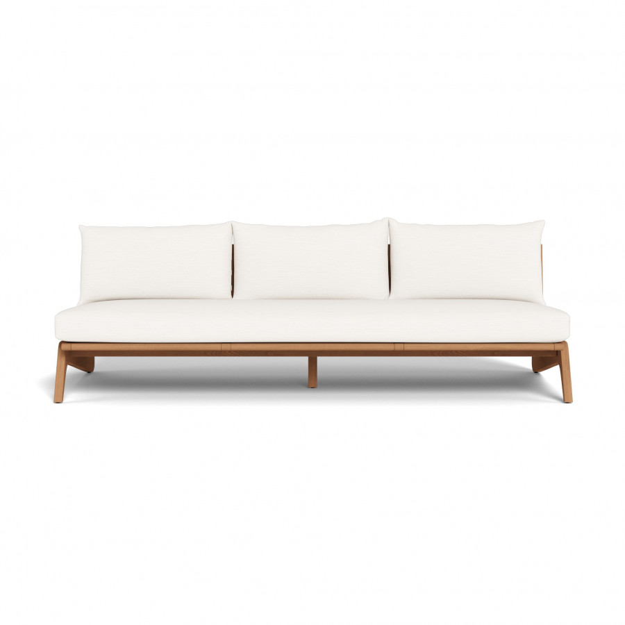 Harbour Mlb Teak 3 Seat Armless Sofa - Teak Natural / Panama Blanco