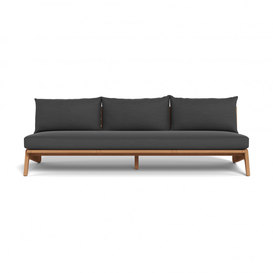 Harbour Mlb Teak 3 Seat Armless Sofa - Teak Natural / Panama Grafito