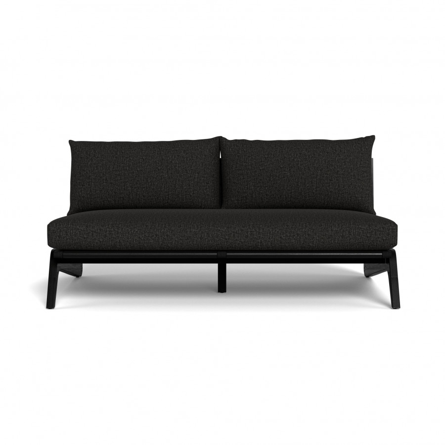 Harbour Mlb Teak 2 Seat Armless Sofa - Teak Charcoal / Copacabana Midnight