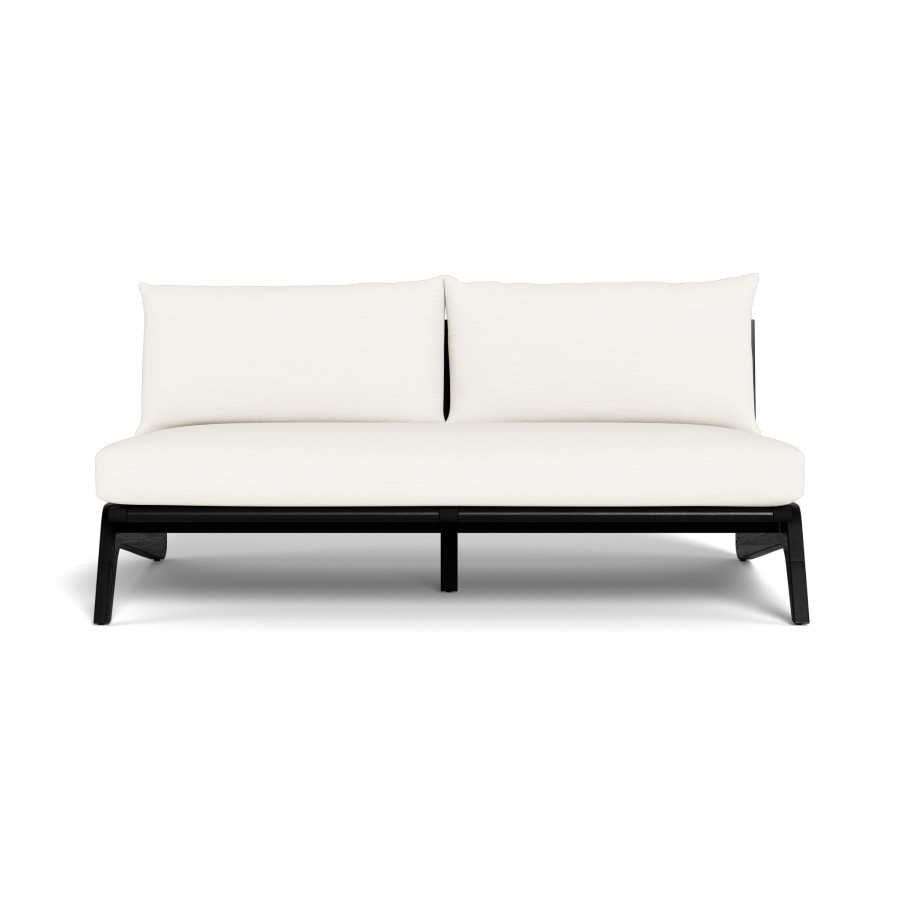 Harbour Mlb Teak 2 Seat Armless Sofa - Teak Charcoal / Panama Blanco