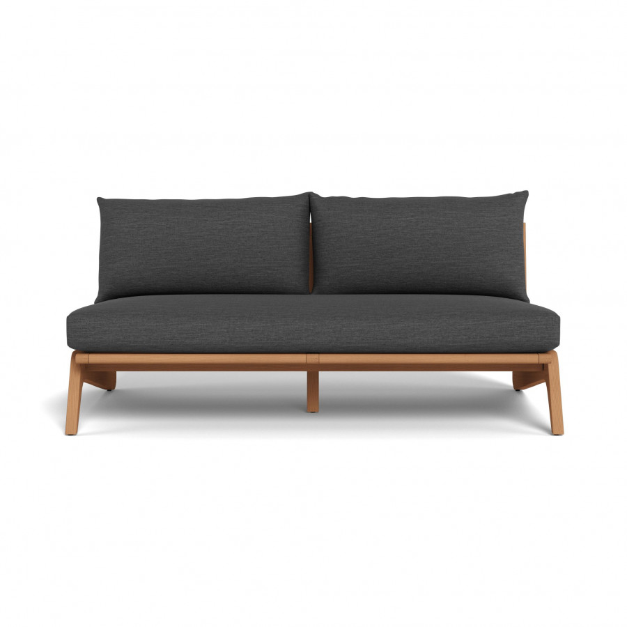 Harbour Mlb Teak 2 Seat Armless Sofa - Teak Natural / Lisos Grafito