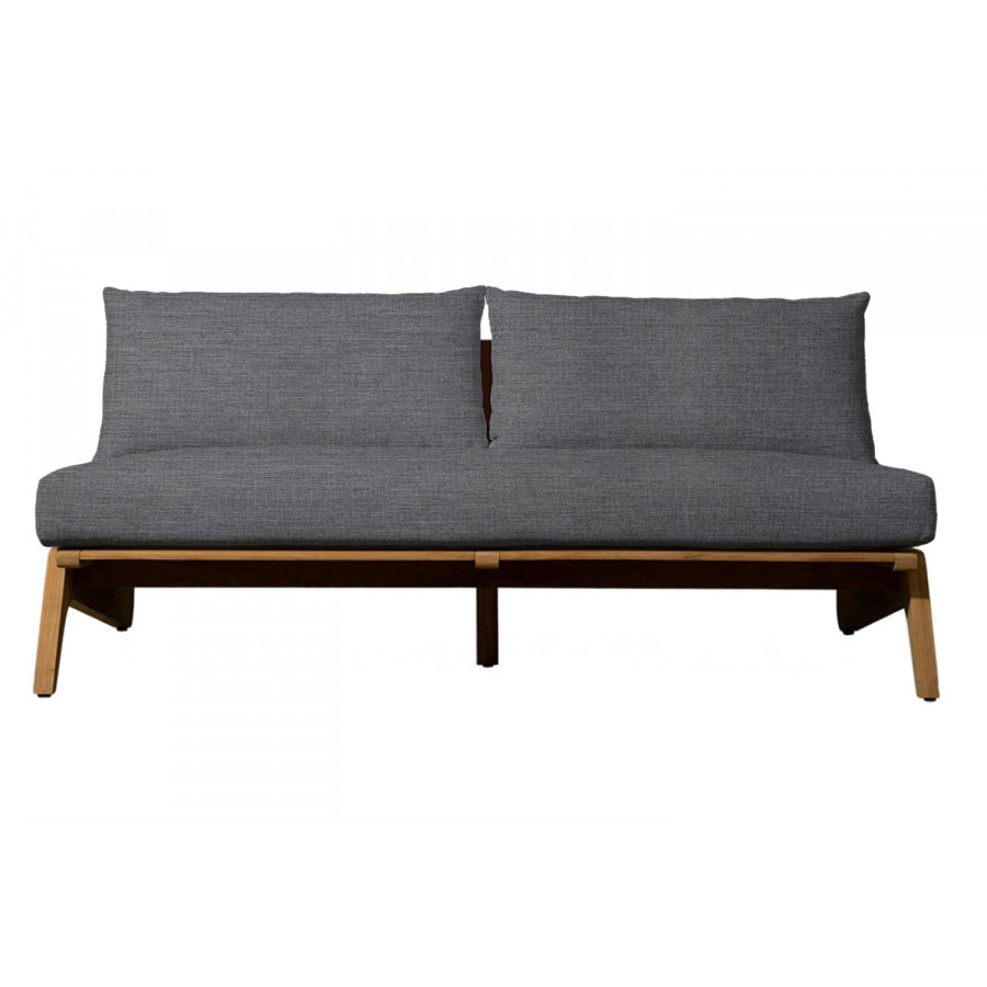 Harbour Mlb 2 Seat Armless Sofa - Teak Natural, Lisos Piedra