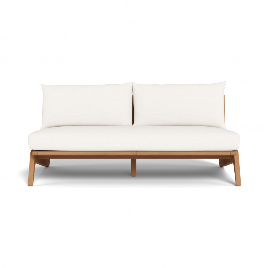 Harbour Mlb Teak 2 Seat Armless Sofa - Teak Natural / Panama Blanco
