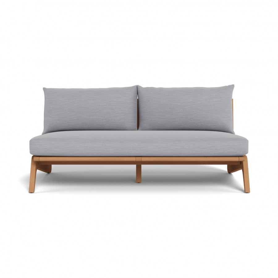 Harbour Mlb Teak 2 Seat Armless Sofa - Teak Natural / Panama Cloud