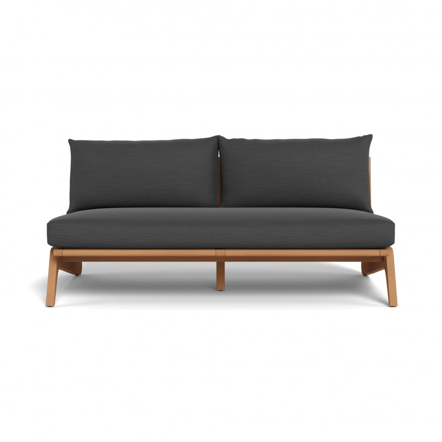 Harbour Mlb Teak 2 Seat Armless Sofa - Teak Natural / Panama Grafito