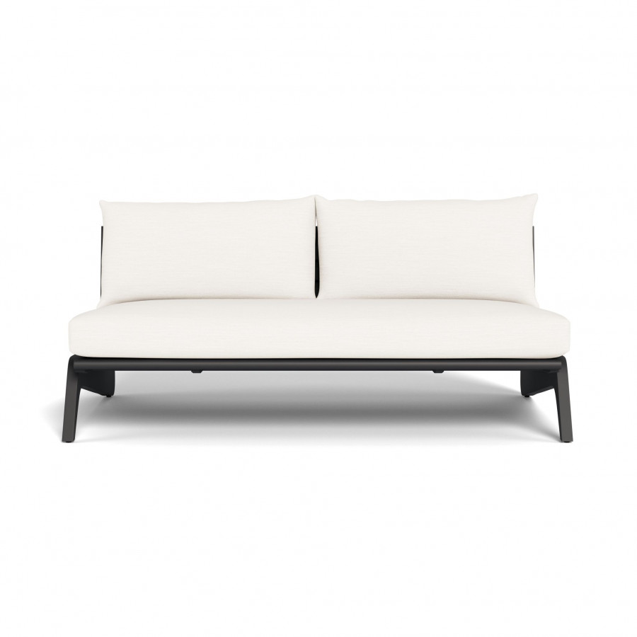 Harbour Mlb Aluminum 2 Seat Armless Sofa - Aluminum Asteroid / Panama Blanco