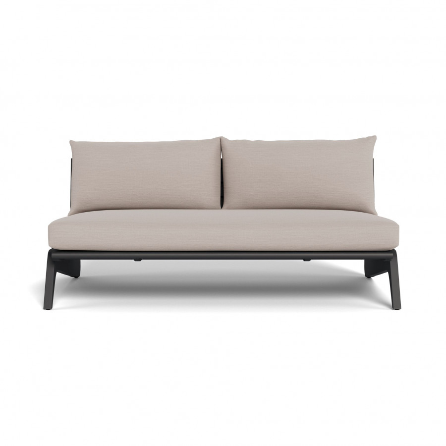 Harbour Mlb Aluminum 2 Seat Armless Sofa - Aluminum Asteroid / Panama Marble