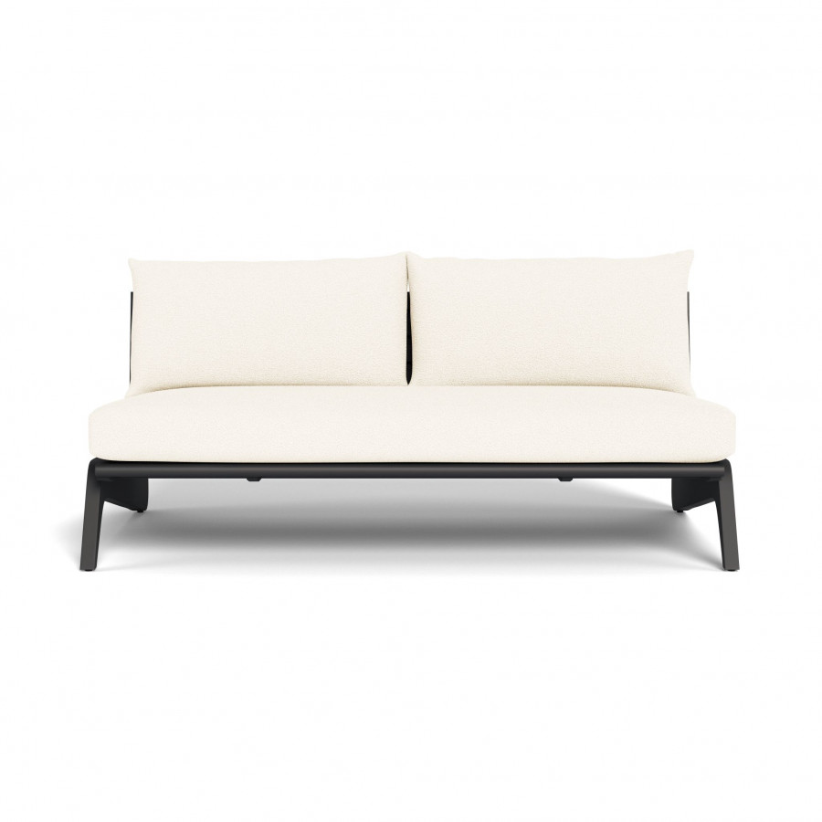 Harbour Mlb Aluminum 2 Seat Armless Sofa - Aluminum Asteroid / Riviera Ivory