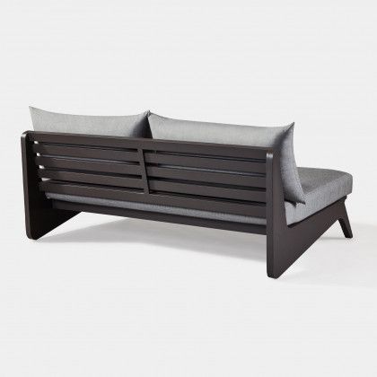Harbour Mlb Aluminum 2 Seat Armless Sofa - Aluminum Asteroid / Siesta Indigo