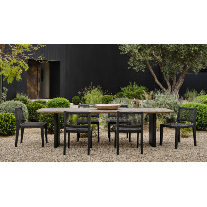 Harbour Mlb Aluminum Round Coffee Table in Aluminum Asteroid / Travertine Dark Gray