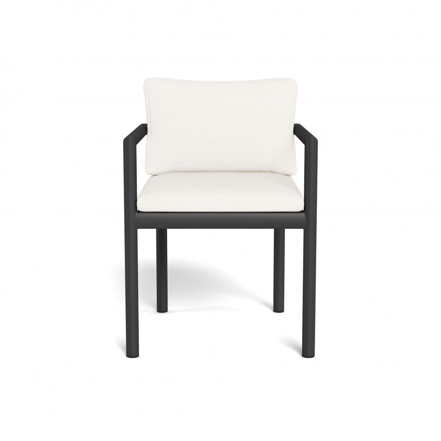 Harbour Moab Dining Chair - Aluminum Asteroid / Panama Blanco