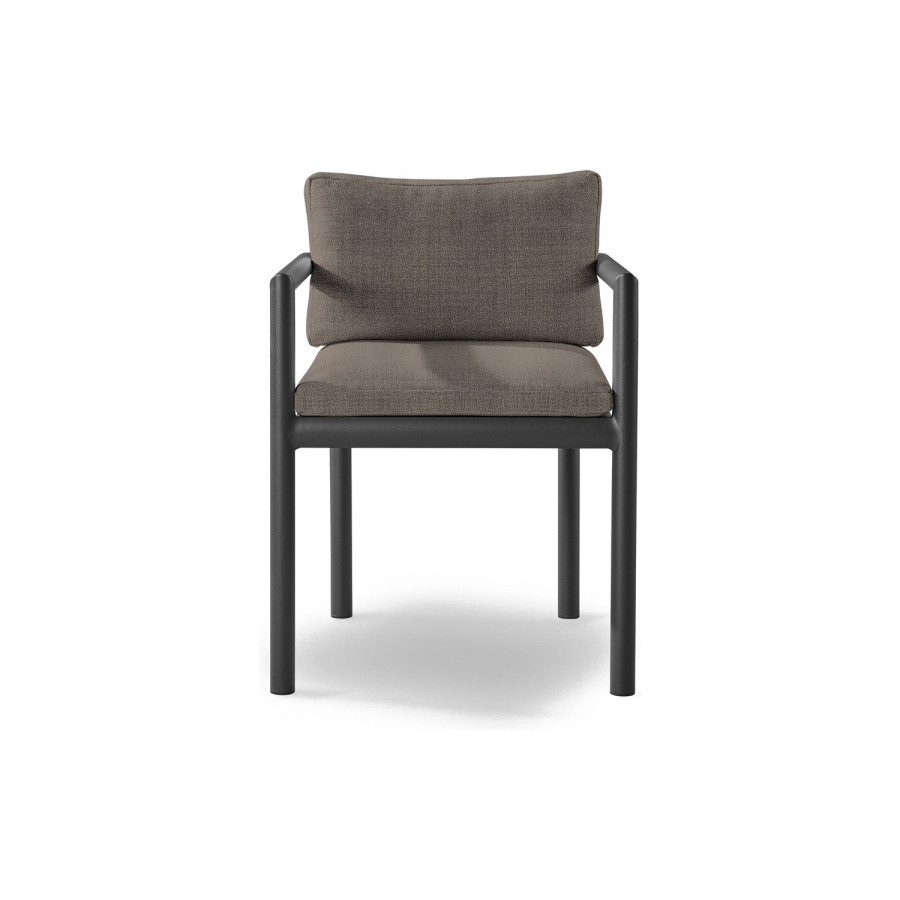 Harbour Moab Dining Chair - Aluminum Asteroid, Riviera Stone