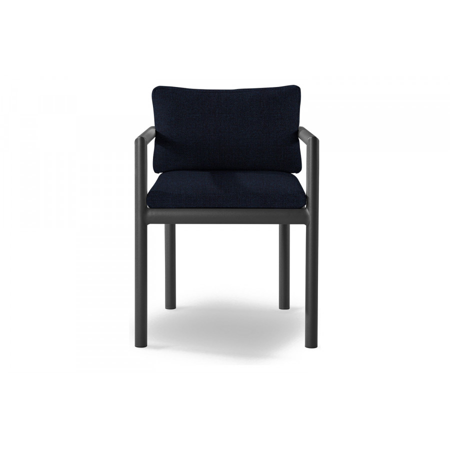 Harbour Moab Dining Chair - Aluminum Asteroid, Siesta Indigo