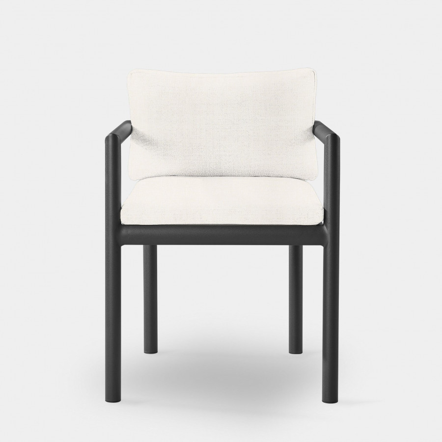 Harbour Moab Dining Chair - Aluminum Asteroid, Siesta Ivory