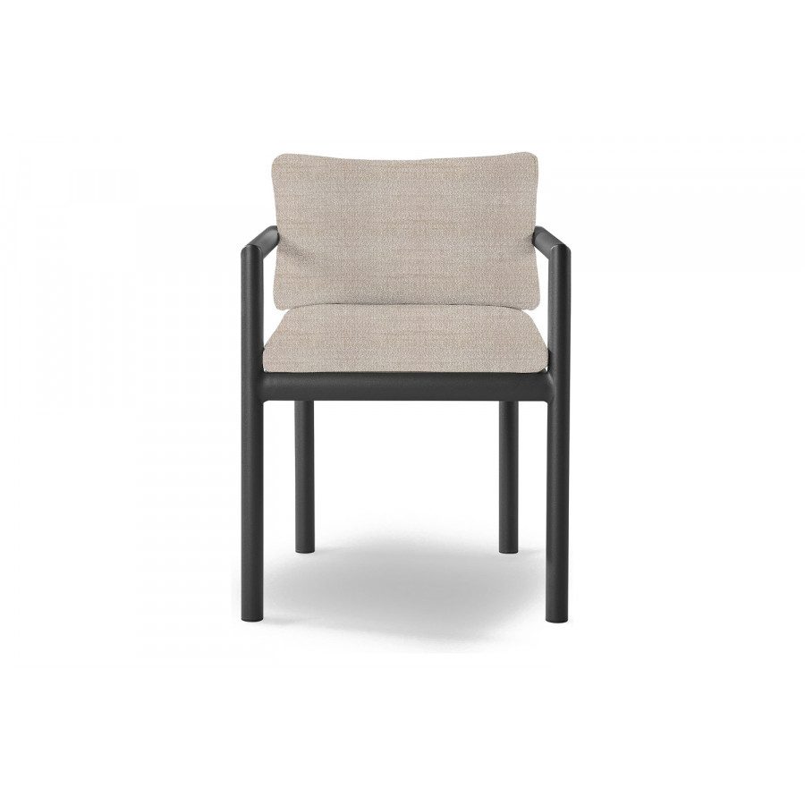 Harbour Moab Dining Chair - Aluminum Asteroid, Siesta Taupe