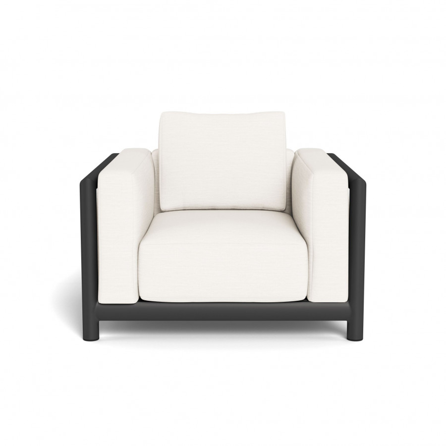 Harbour Moab Lounge Chair - Aluminum Asteroid / Panama Blanco