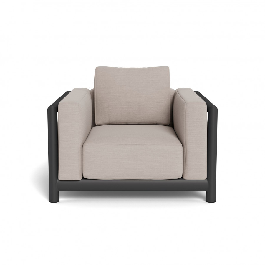 Harbour Moab Lounge Chair - Aluminum Asteroid / Panama Marble
