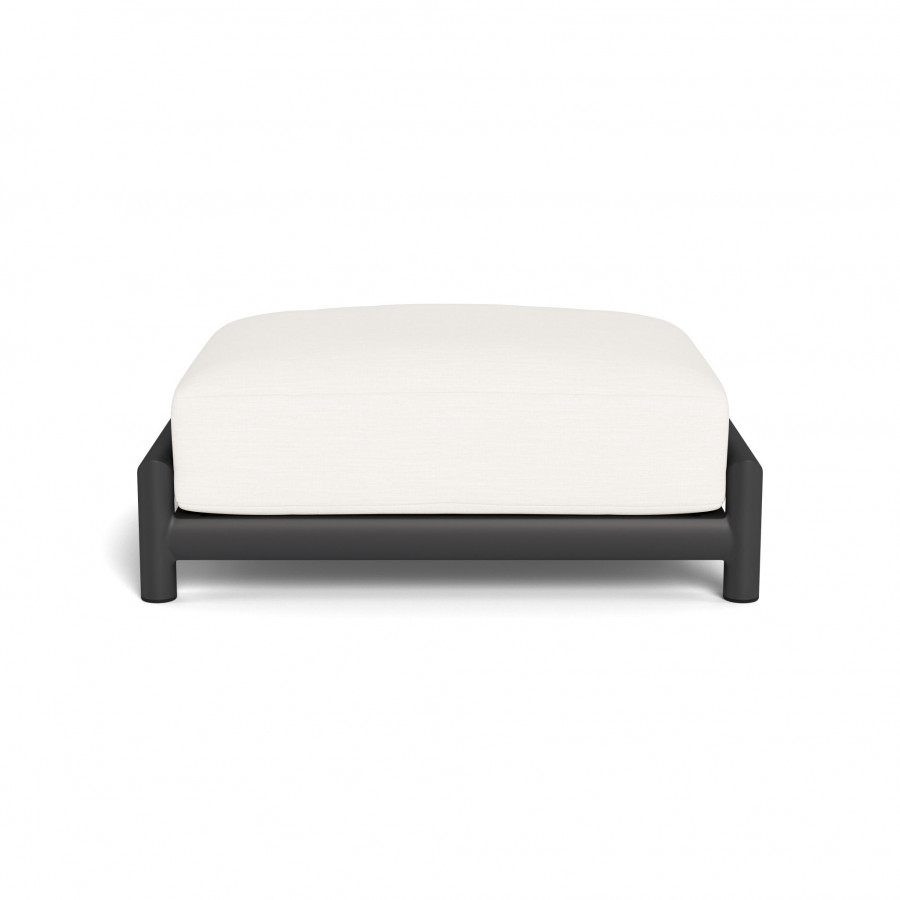 Harbour Moab Ottoman - Aluminum Asteroid / Panama Blanco