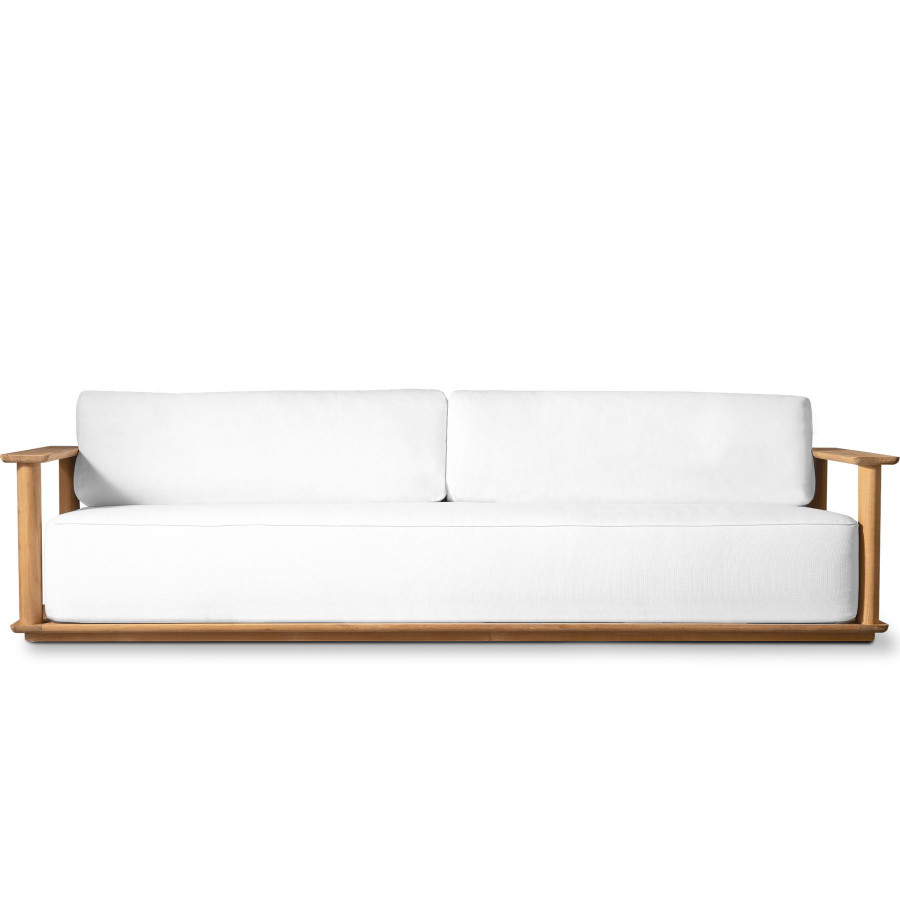 Harbour Newport 3 Seat Sofa - Teak Natural, Lisos Grafito, Batyline White