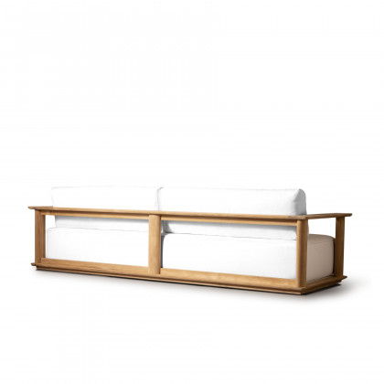Harbour Newport 3 Seat Sofa - Teak Natural, Panama Grafito, Batyline White