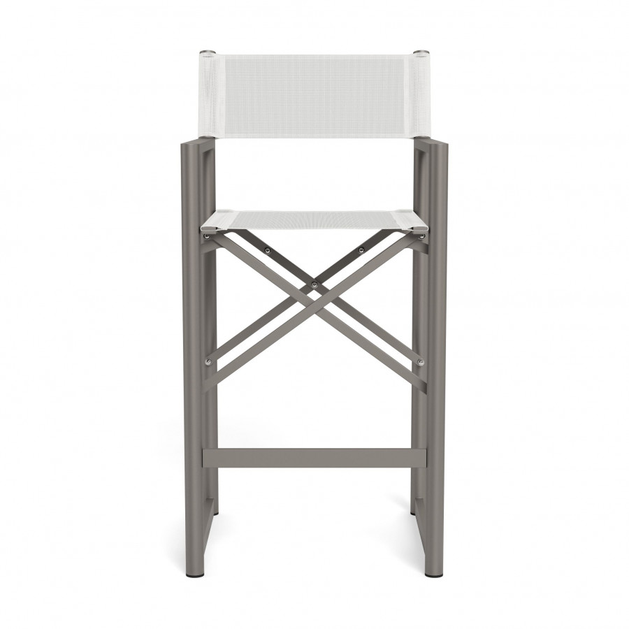 Harbour Pacific Aluminum Bar Stool - Aluminum Taupe / Batyline White