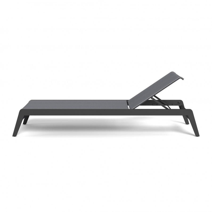 Harbour Pacific Aluminum Angled Sun Lounge - Aluminum Asteroid / Batyline Silver