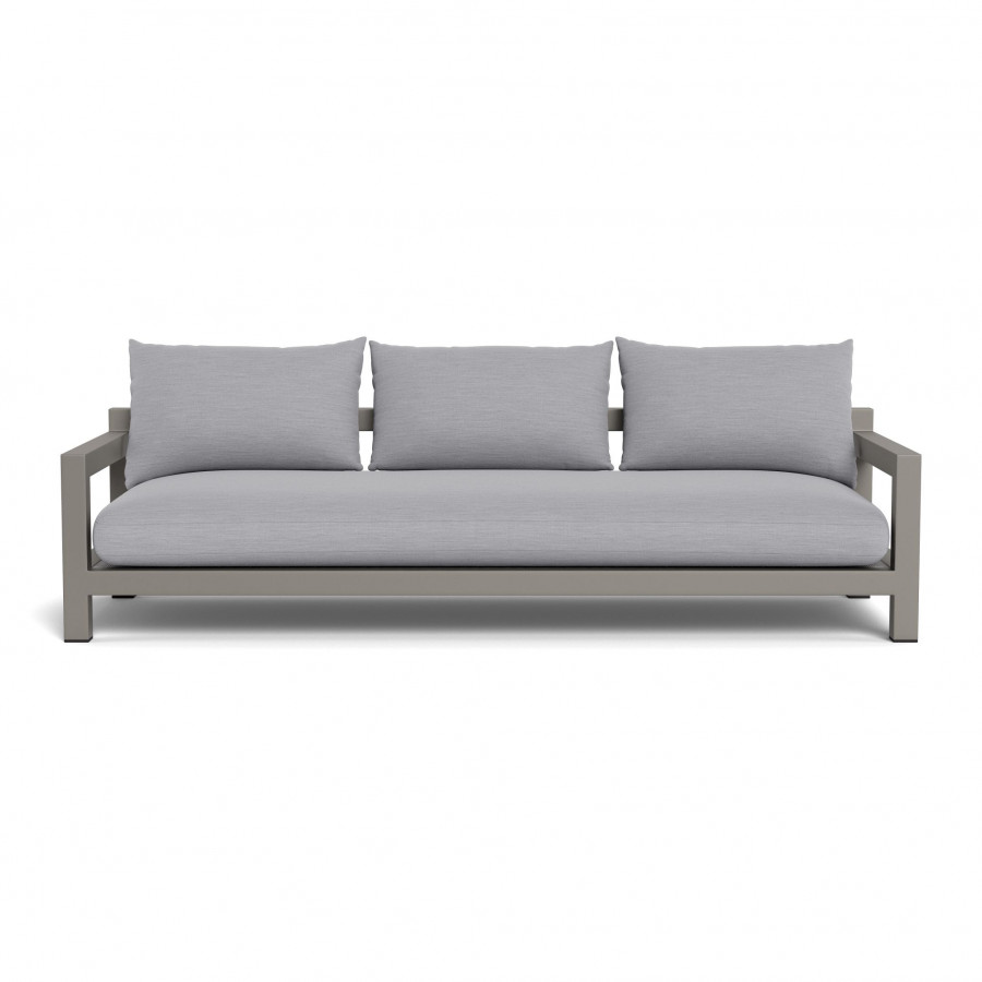 Harbour Pacific Aluminum 3 Seat Sofa - Aluminum Taupe / Panama Cloud / Batyline White