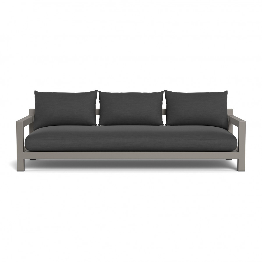 Harbour Pacific Aluminum 3 Seat Sofa - Aluminum Taupe / Panama Grafito / Batyline White