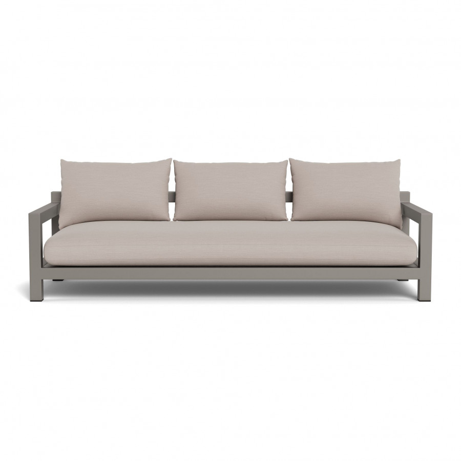 Harbour Pacific Aluminum 3 Seat Sofa - Aluminum Taupe / Panama Marble / Batyline White