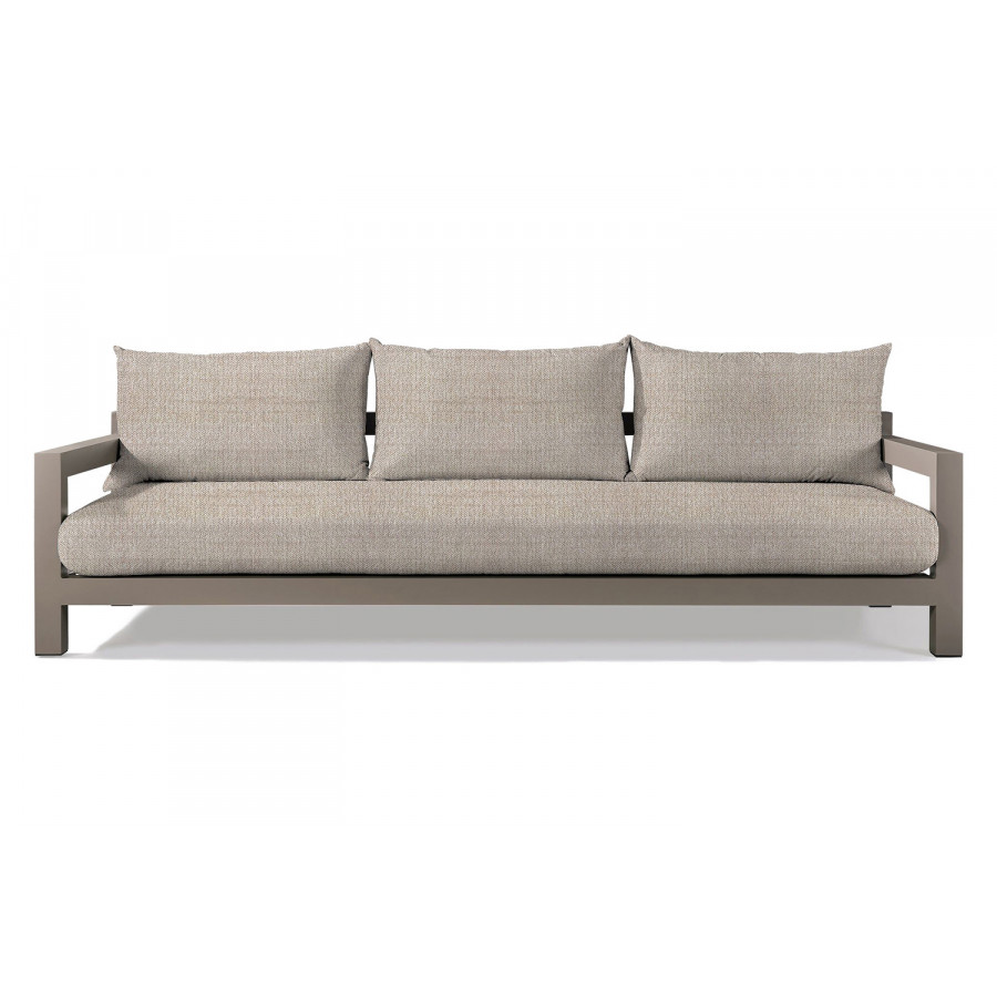 Harbour Pacific Aluminum 3 Seat Sofa - Aluminum Taupe, Siesta Taupe
