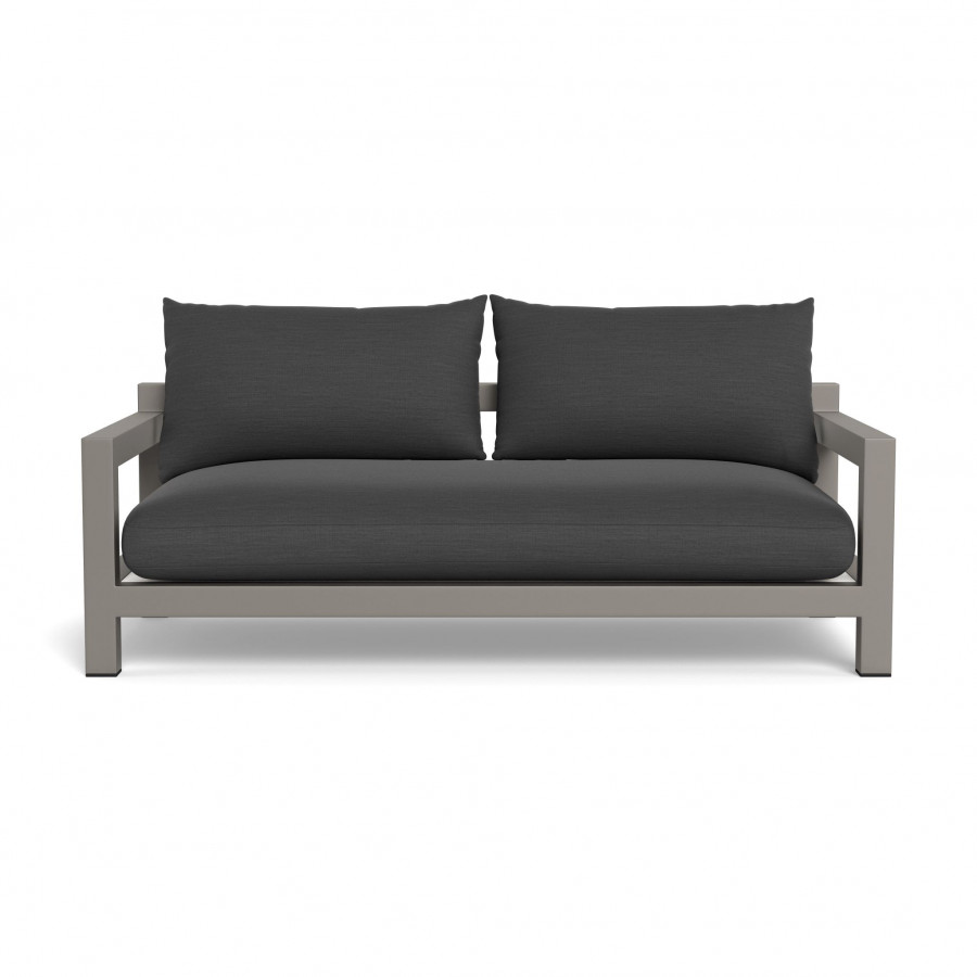 Harbour Pacific Aluminum 2 Seat Sofa - Aluminum Taupe / Panama Grafito / Batyline White