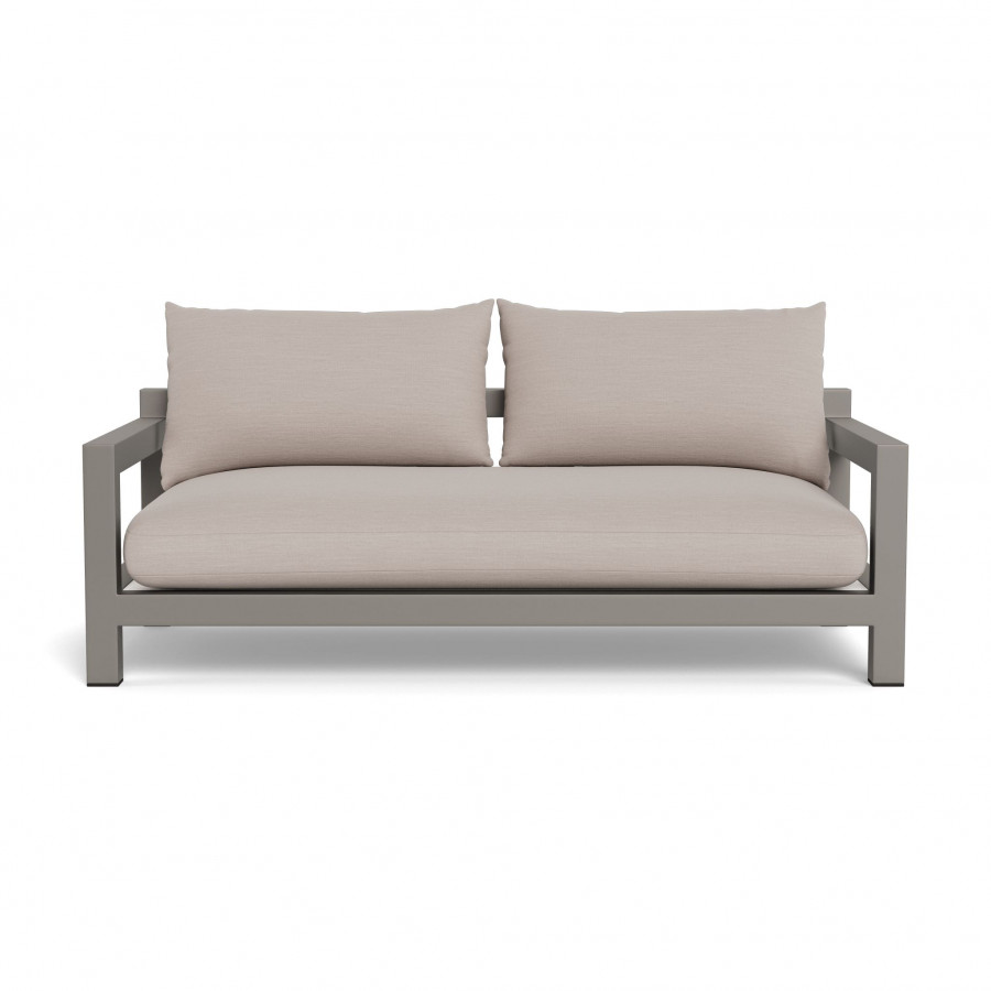 Harbour Pacific Aluminum 2 Seat Sofa - Aluminum Taupe / Panama Marble / Batyline White