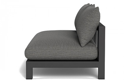 Harbour™ Pacific Aluminum 2 Seat Armless Sofa - Aluminum Asteroid / Cast Slate