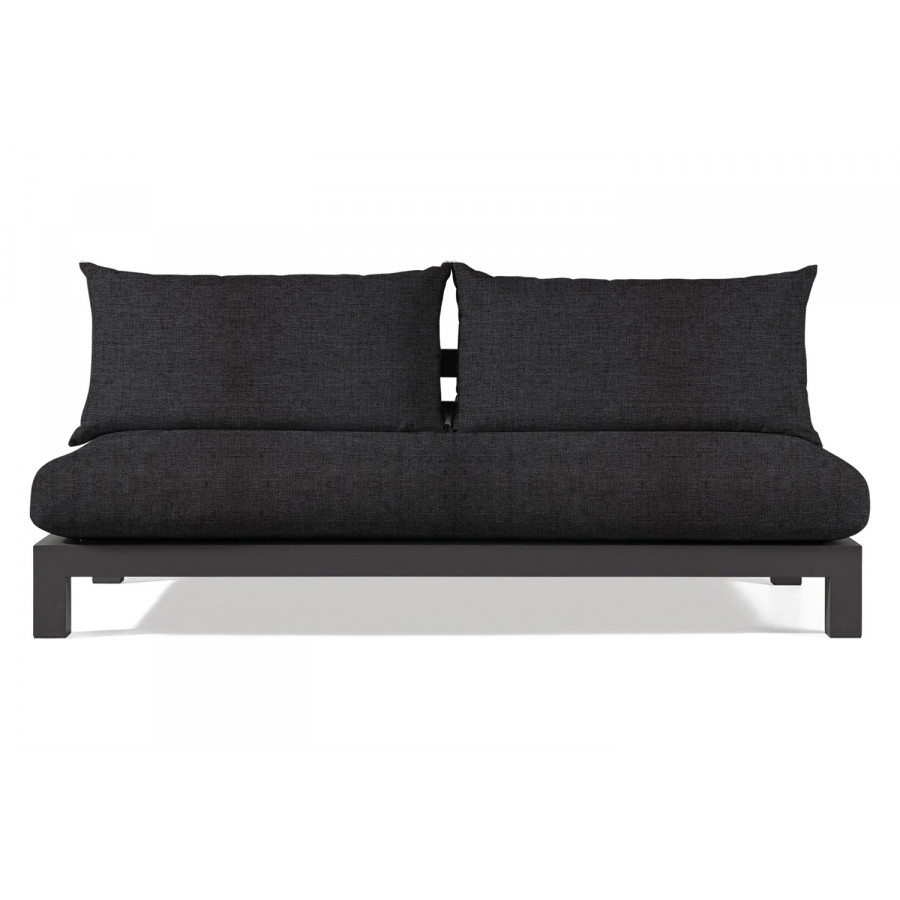 Harbour Pacific Aluminum 2 Seat Armless Sofa - Aluminum Asteroid, Copacabana Midnight